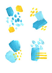 Color collage of abstract stains and blots. 
