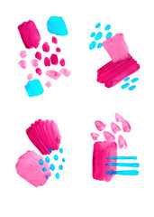 Color collage of abstract stains and blots. 