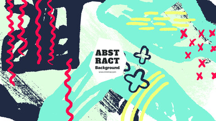 Abstract background illustration. Colorful lines, spots and dots. Decorative wallpaper, backdrop. Hand drawn texture, decor elements and shapes. Eps10 vector.