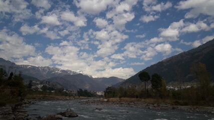 mountains and clouds
