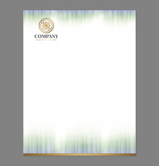 Gold Green Letterhead Template with Flower Logo