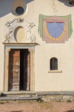 Old church at the village of Ciona near Carona in the Swiss alps