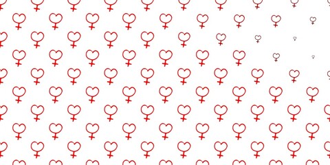 Light Red vector backdrop with woman's power symbols.