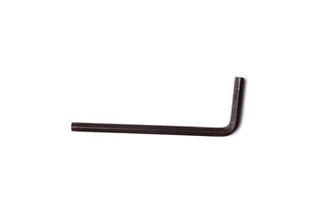 Old hex key isolated on white background.