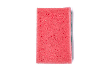 Red sponge isolated on white background