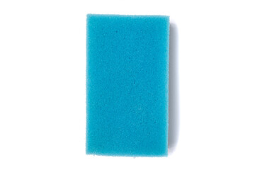 Blue sponge isolated on white background