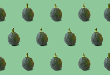 Zucchini pattern isolated on soft pastel background. Fresh food. Diet. Keto food.