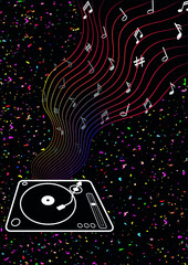 Poster for DJ performance on a black background
