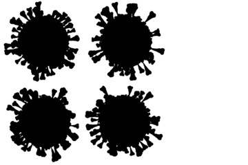 COVID-19 COrona VIrus ink silhouette