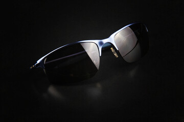 style sunglasses isolated men black background
