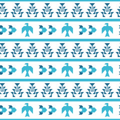 Vector pastel eagle with geometric shapes seamless pattern background