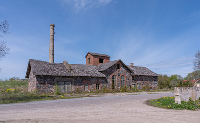 Fototapeta na wymiar old abandonde factory building in estonia