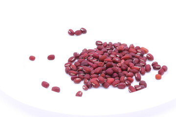 모아놓은 붉은 팥