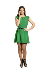 Portrait of beautiful girl with mobile phone