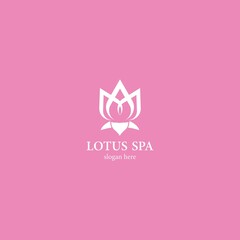 Lotus spa logo template icon design