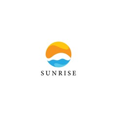 Obraz premium Sunrise logo template vector icon illustration