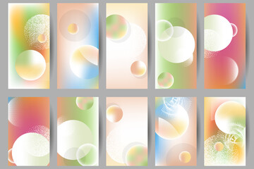 Set geometric pastel colors fluid shapes eps 10. Flowing and liquid abstract gradient background for banner, poster or book. Vector design