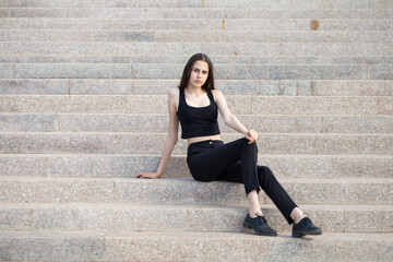 Young woman in summer park