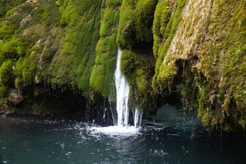 Fototapeta na wymiar Small waterfall in the Carphatian Mountains 