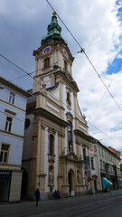 Fototapeta na wymiar Graz city, Austria. Beautiful old town in Europe with landmarks.