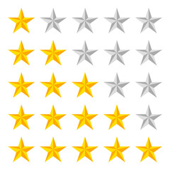 Fototapeta premium Five stars rating icon. Rank star for website, app. Isolated on white background. Vector illustration.