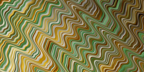 Dark Yellow vector layout with wry lines. Illustration in abstract style with gradient curved.  Best design for your posters, banners.