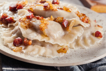 Dumplings stuffed with meat or cabbage and mushroom or cheese
