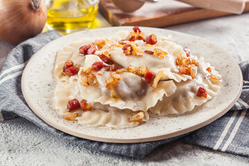 Dumplings stuffed with meat or cabbage and mushroom or cheese