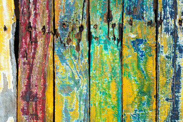 colorful painted wood wall