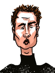 handsome young man cartoon character