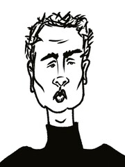 handsome young man cartoon character