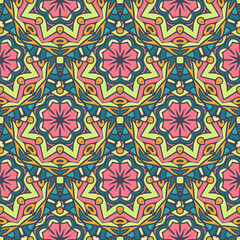 Vintage oriental pattern for tiles and fabric. Abstract geometric vector ornamental.