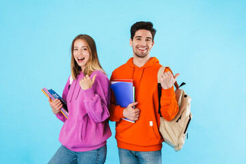 Portrait of a young couple wearing hoodies