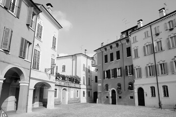 Modena, Italy. Black and white vintage filter style.