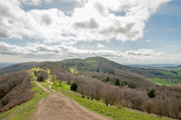 Springtime landscape in the Malvern hills