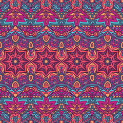 Vector seamless pattern flower colorful mexican art