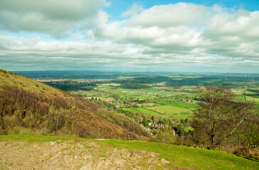 Fototapeta na wymiar Springtime landscape in the Malvern hills