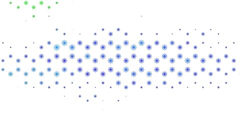 Light Blue, Green vector backdrop with curves.