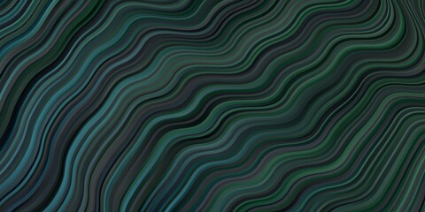 Dark Blue, Green vector pattern with curved lines.
