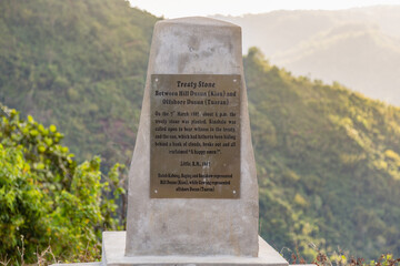 the plate of Treaty Stone memorial found in Kampung Kiau