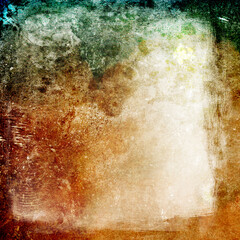 Vintage abstract texture, old colorful background with frame