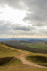 Naklejka premium Clouds over the Malvern hills
