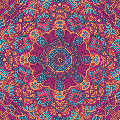 Festive Colorful Tribal ethnic seamless vector pattern ornamental