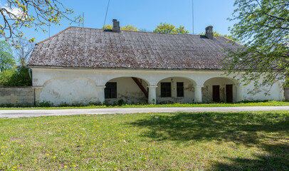 Fototapeta na wymiar old barn style building in estonia