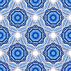 Seamless vector pattern mandala ornament. Vintage decorative tiled design