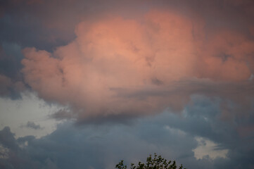 Dramatic colors of clouds at dawn.