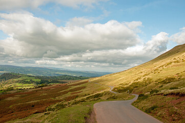 Autumn landscape in the Brecon beacons and Black mountains of the United Kingdom