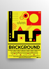 Yellow modern abstract background design, designed in A4 format, attention and energy, for posters, banners etc. EPS 10 vector