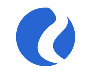 abstract blue wave logo