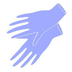 Line art black and white disposable nitrile gloves. Protective wear for hair coloring. Hairdresser equipment vector illustration for icon, label, certificate, brochure, coupon or banner decoration